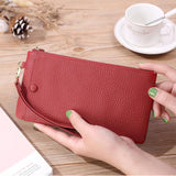 Leather Women Handbag Clutch Cardholder Zipper Cellphone Bag Purse