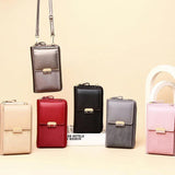 Women PU Leather Shoulder Bag Solid Color Ladies Wallet Crossbody Bag