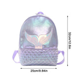 Girls Sequined Fish Tail Backpack Zipper Dream School Bag