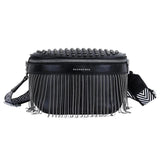 Big Woman Bling Chest Bag PU Tassel Leather Large Capacity