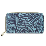 Polynesian Print Long Wallet PU Leather Cash Holder