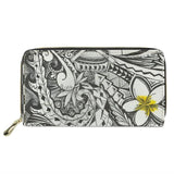 Polynesian Print Long Wallet PU Leather Cash Holder