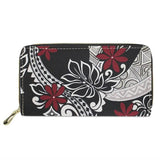 Polynesian Print Long Wallet PU Leather Cash Holder