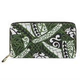 Polynesian Print Long Wallet PU Leather Cash Holder