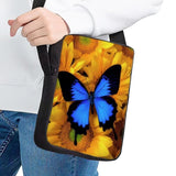 Jackherelook Sunflower Butterfly Pattern Girl's Crossbody Bag