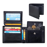 Genuine Leather RFID Men's Wallet Short Three Fold Anti-Theft