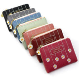 Dark Grid Flower Hand Bag Women's Short Pull Bag