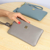 Woman Cow Leather Wallet Long Zipper Money Holder Real Leather Phone Clutch
