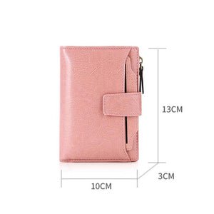 Retro Cowhide Women Wallet Short Zipper Coin Purse