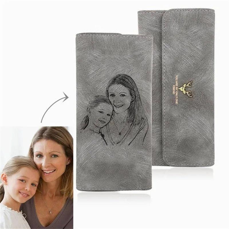 Customized Photo Women's Wallet Engraved Ladies Wallet Anniversary Gift