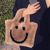 Winter Smile Faux Rabbit Fur Shoulder Bag Chain Crossbody Bag