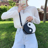 Shoulder Bags Crossed-body TAI JI Style Handbags Round Womans Bags