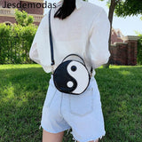 Shoulder Bags Crossed-body TAI JI Style Handbags Round Womans Bags