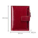RFID Blocking Retro Leather Ladies Wallet Large Capacity Zipper Wallet