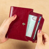 RFID Blocking Retro Leather Ladies Wallet Large Capacity Zipper Wallet