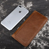 Men's Cowhide Wallet Retro Oil Wax Leather Coin Multi-card Wallet