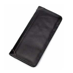 Men's Cowhide Wallet Retro Oil Wax Leather Coin Multi-card Wallet