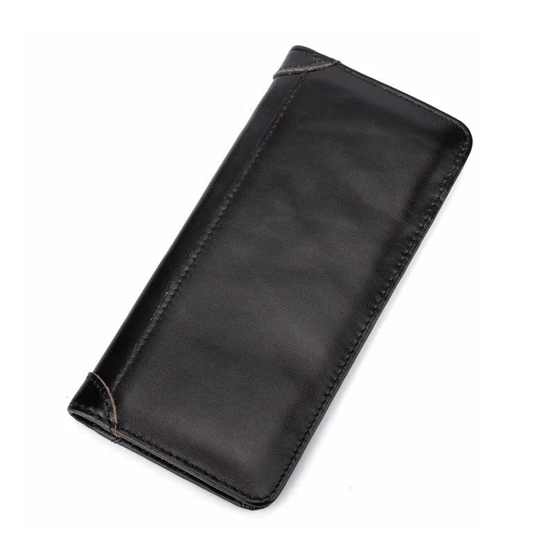 Men's Cowhide Wallet Retro Oil Wax Leather Coin Multi-card Wallet