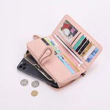 Embroidered Women's Wallet Long Clutch Zip Phone Bag