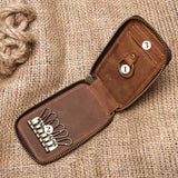Retro Cowhide Car Key Case - Crazy Horse Leather