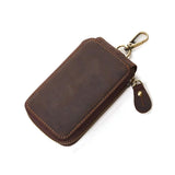 Retro Cowhide Car Key Case - Crazy Horse Leather