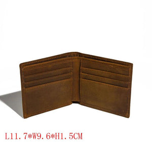 Men's Crazy Horse Leather Wallet Head Layer Cowhide Leather Men's Bag