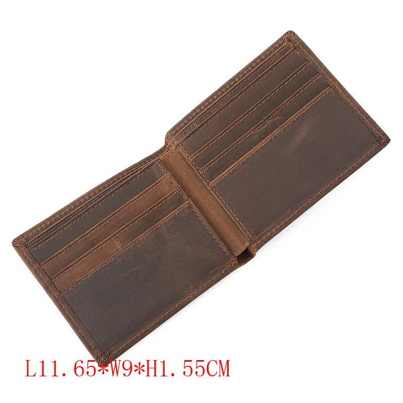 Men's Crazy Horse Leather Wallet Multi-card Retro Men's Wallet