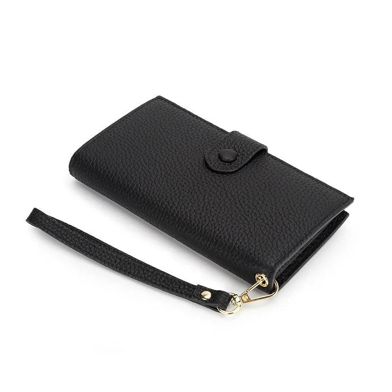 High Cow Leather RFID Wallet Women Hasp Zipper Walets Leather Female Purse Long