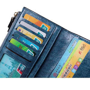 Women's Long Clutch Wallet Zipper Pu Mobile Phone Bag