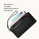 Men's Leather Wallets Business Handbags Large-capacity Clutch Bag