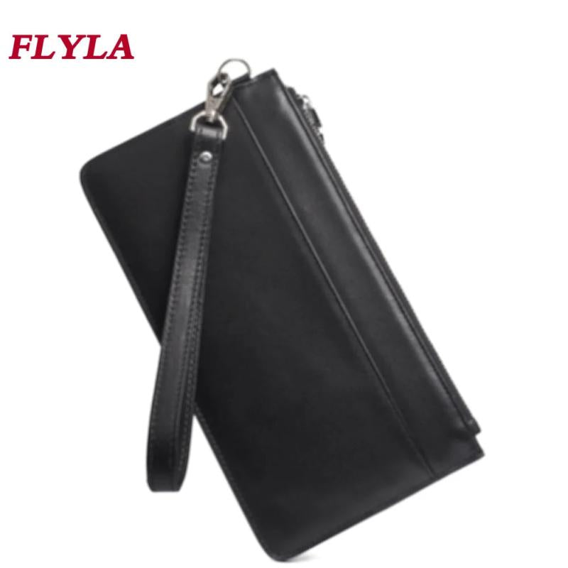 Men's Leather Wallets Business Handbags Large-capacity Clutch Bag