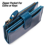 Leather Wallet Women's Short Multi-Functional Zip Wallet