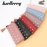 Women's Dot Long Wallet Tassel Hand Bag