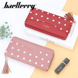 Women's Dot Long Wallet Tassel Hand Bag