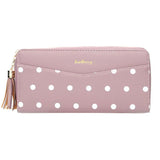 Women's Dot Long Wallet Tassel Hand Bag