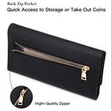 RFID Anti-Theft Long Wallet Cross Grain Cowhide Handbag