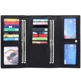 RFID Anti-Theft Long Wallet Cross Grain Cowhide Handbag