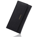 RFID Anti-Theft Long Wallet Cross Grain Cowhide Handbag