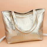 Women's Crocodile Pattern Handbag Large Capacity Shoulder Bag