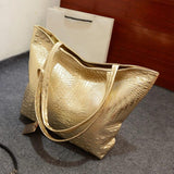 Women's Crocodile Pattern Handbag Large Capacity Shoulder Bag