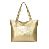 Women's Crocodile Pattern Handbag Large Capacity Shoulder Bag