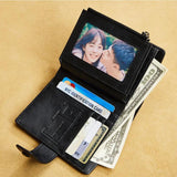 DIY Chinese Retro Leather Wallet RFID Blocking Purse