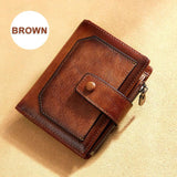 DIY Chinese Retro Leather Wallet RFID Blocking Purse