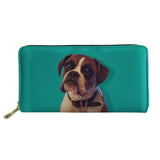Christmas Dog Ladies Wallet Women Leather Purse Multifunction