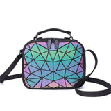 Geometric Plaid Hologram Shoulder Bag for Women