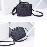 Geometric Plaid Hologram Shoulder Bag for Women