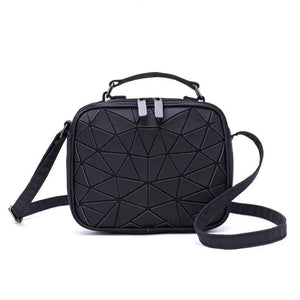 Geometric Plaid Hologram Shoulder Bag for Women