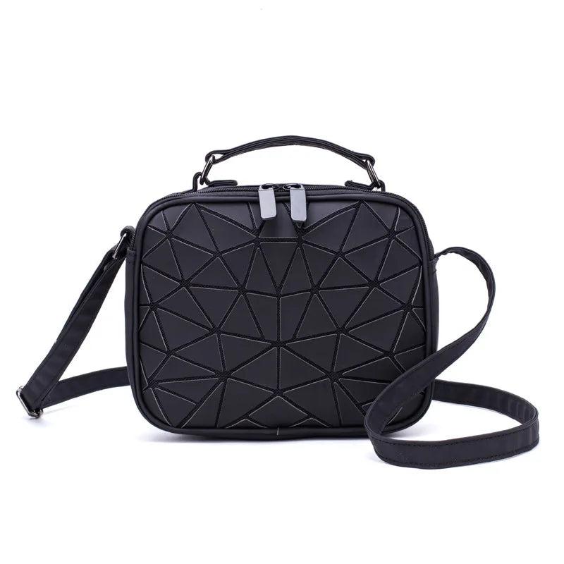 Geometric Plaid Hologram Shoulder Bag for Women