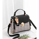 Double Zipper Women's Mini Shoulder Bag With Bear