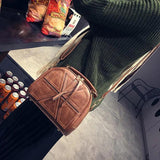 Vintage PU Leather Handbag Women Girl Shell Messenger Bags Female Shoulder Bags